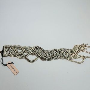 Anthropologie Cecilie Melli Rhinestone Fringe Bracelet